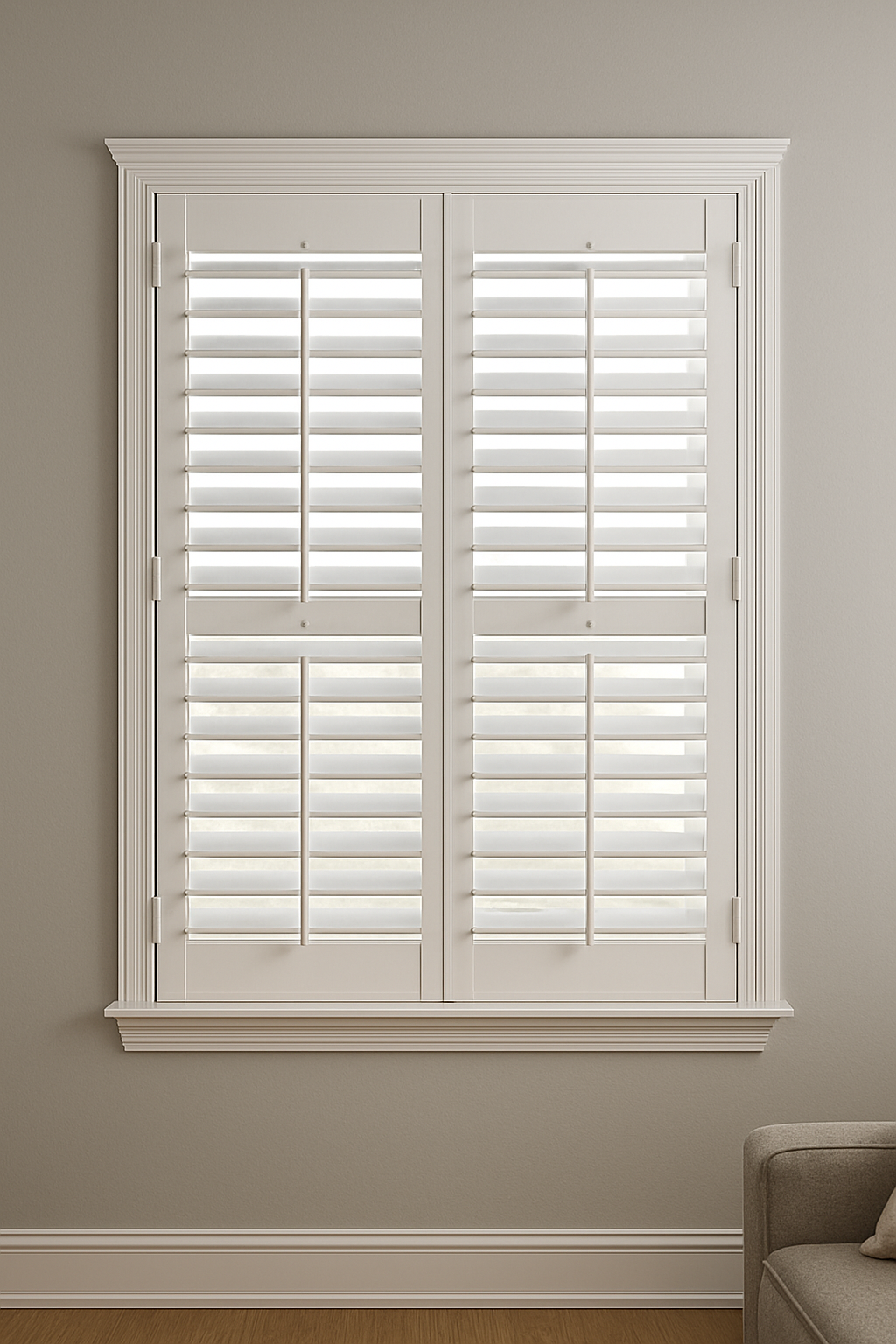 Window with plantation shutter